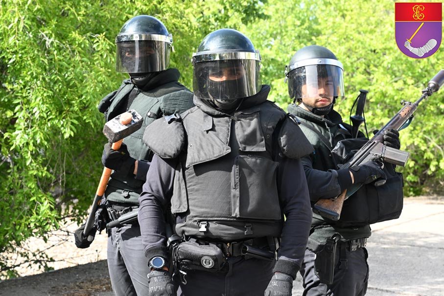 Control de masas Guardia Civil de la ARS en dispositivo de seguridad ante instalación estratégica