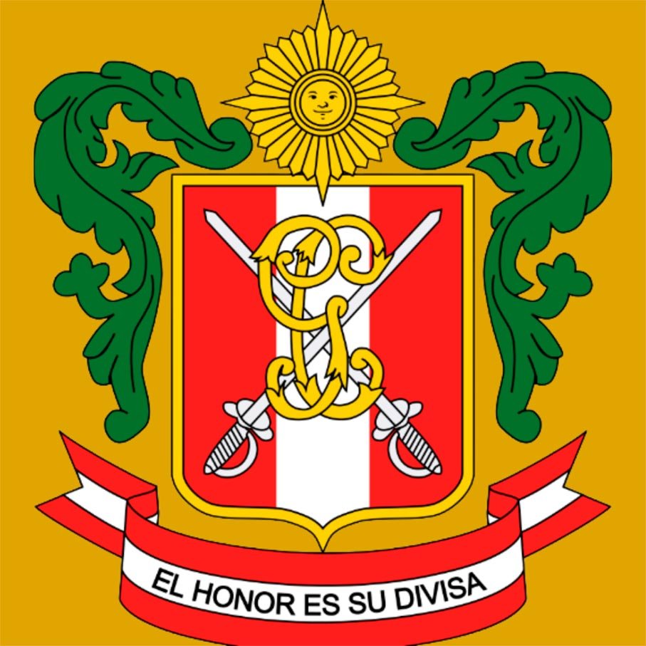 Escudo histórico de la Guardia Civil del Perú con el lema El honor es su divisa