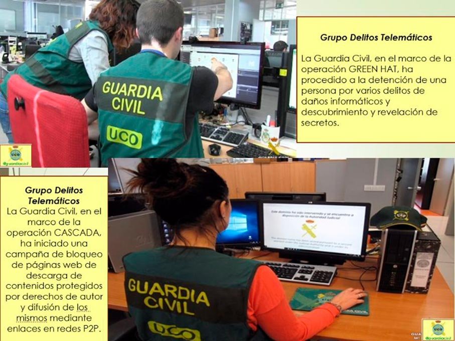 Operaciones contra la ciberdelincuencia del Grupo de Delitos Telemáticos