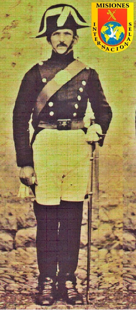 Guardia civil con uniforme reglamentario en los primeros años del Cuerpo (1844)