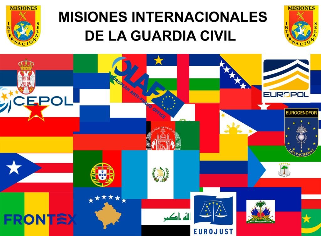 Misiones internacionales de la Guardia Civil con participación en organismos europeos como FRONTEX, EUROPOL y EUROJUST