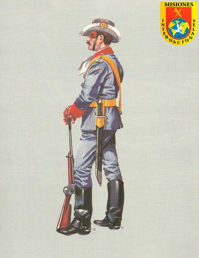 Uniforme rayadillo de la Guardia Civil en Cuba en 1895