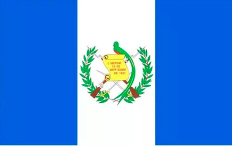 Bandera de Guatemala, país que solicitó asesoramiento de la Guardia Civil española en 1894 y en el siglo XX
