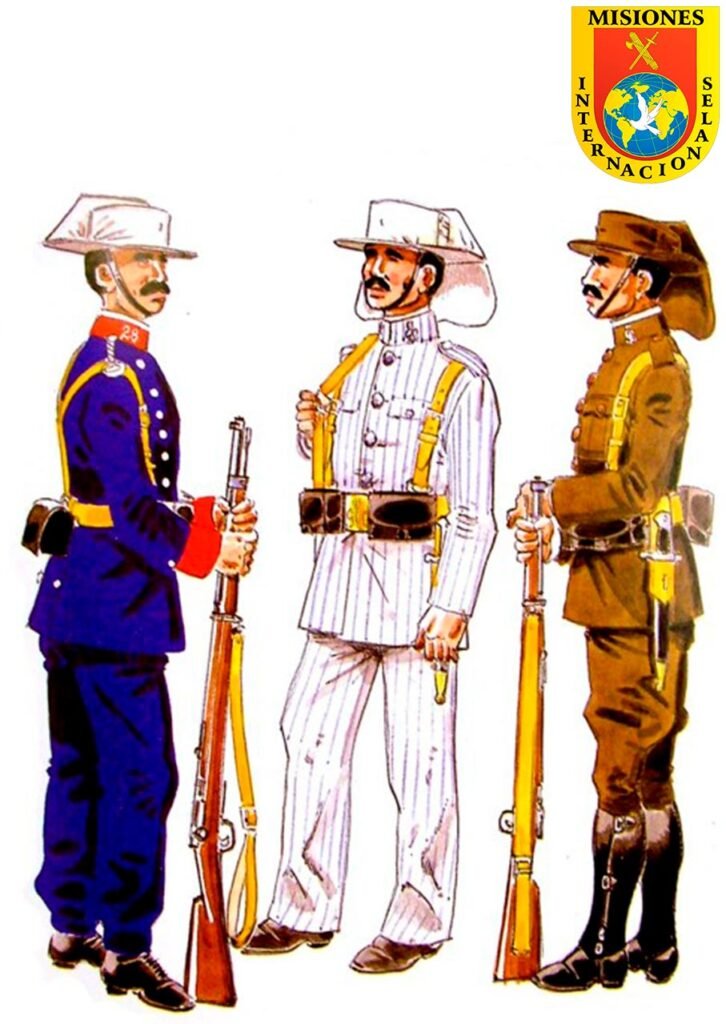 Ilustración de uniformidad de la Guardia Civil en África (Ifni)