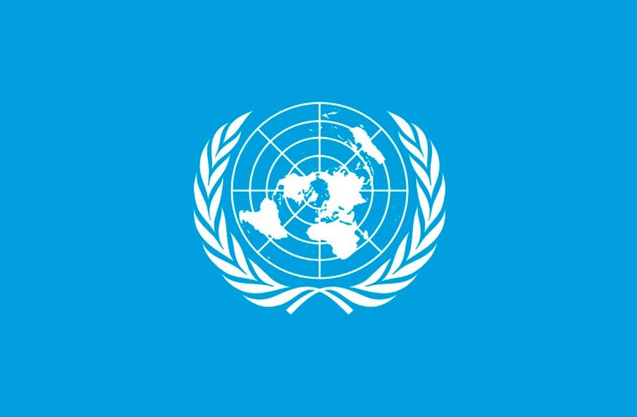 Bandera de las Naciones Unidas utilizada en la misión MINUSCA en la República Centroafricana.