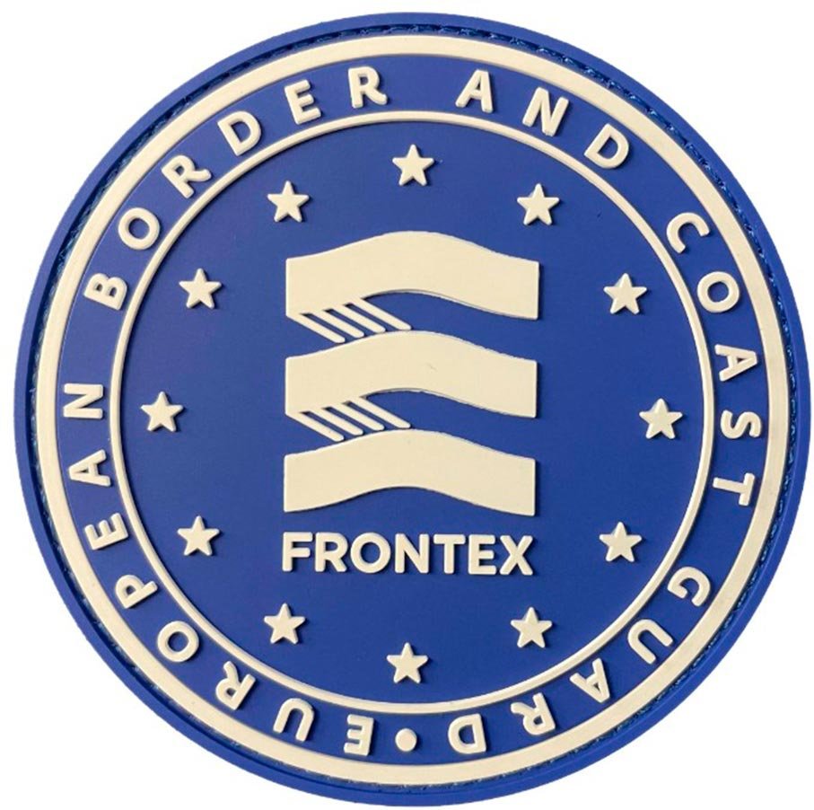 Emblema de FRONTEX, la Agencia Europea de la Guardia de Fronteras y Costas de la Unión Europea.