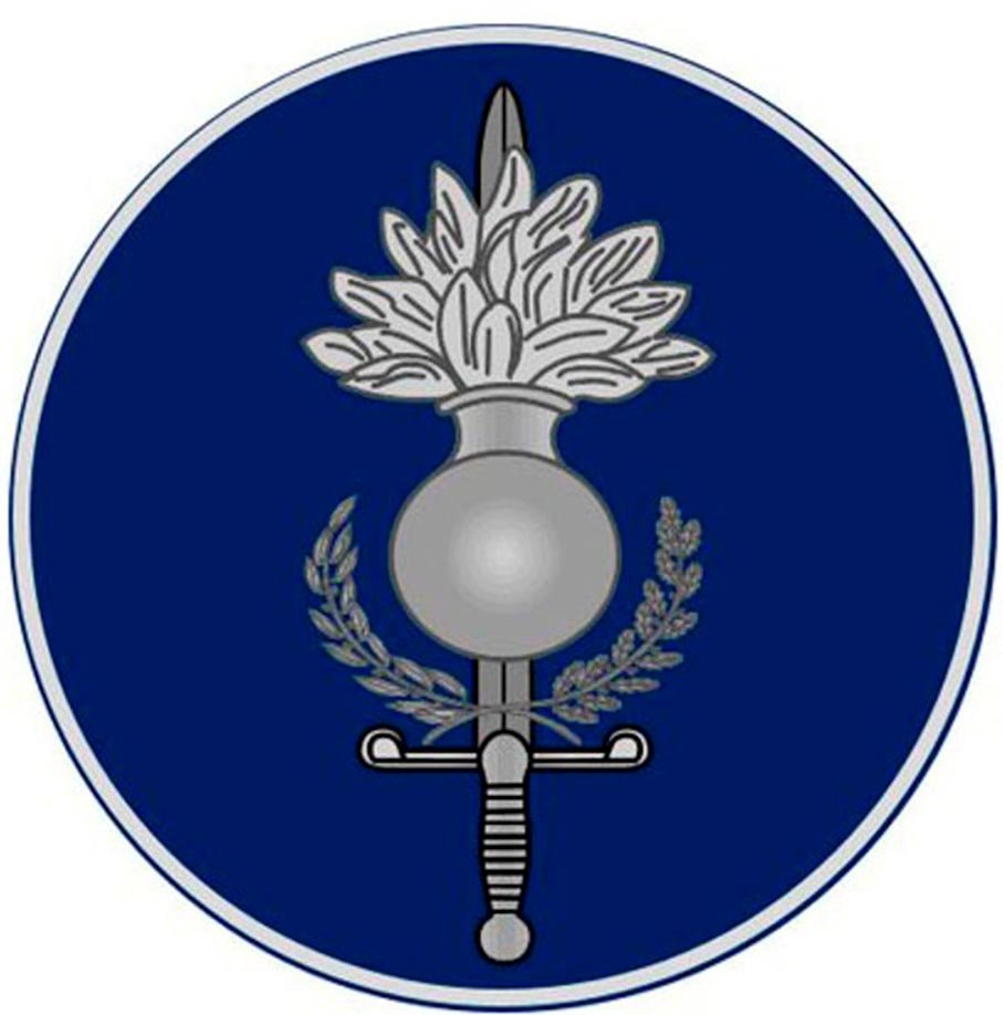 Emblema de EUROGENDFOR, la Fuerza de Gendarmería Europea de la que forma parte la Guardia Civil española.