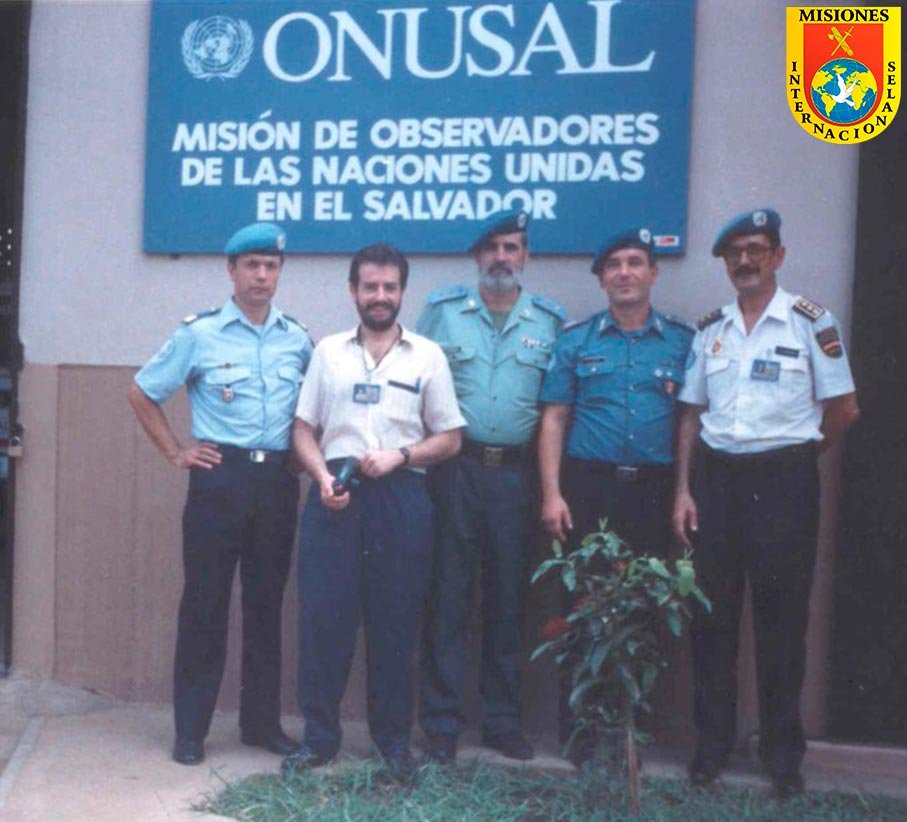 Miembros de la Guardia Civil durante la misión ONUSAL de Naciones Unidas en El Salvador en 1991.