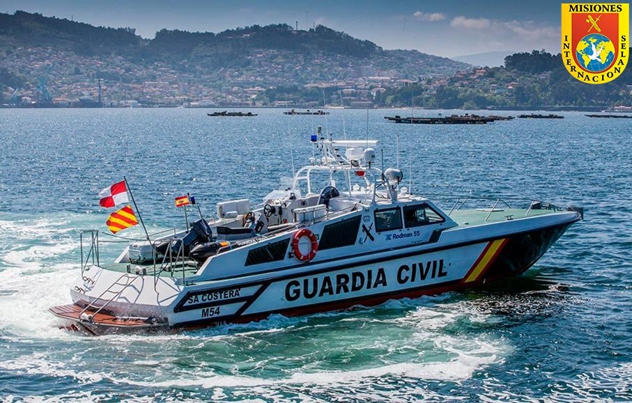 Patrullera Rodman 55 de la Guardia Civil utilizada en proyectos de cooperación marítima en África Occidental.